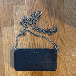 Kate Spade Black Clutch with Gold Chain